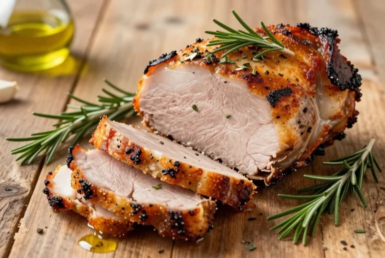 GoldMeat Toscana pork recipe, roasted Tuscan-style pork with herbs and crispy edges