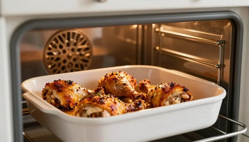 baked chicken leg quarters cooking in oven baked chicken leg quarters cooking in oven