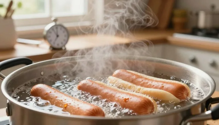 how long to boil hot dogs​