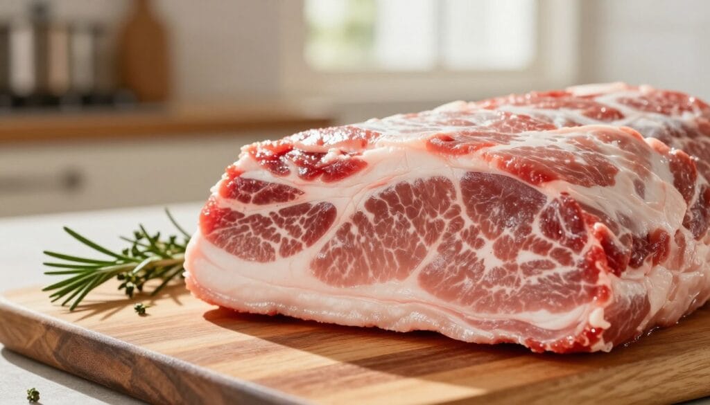 marbled pork meat texture and quality