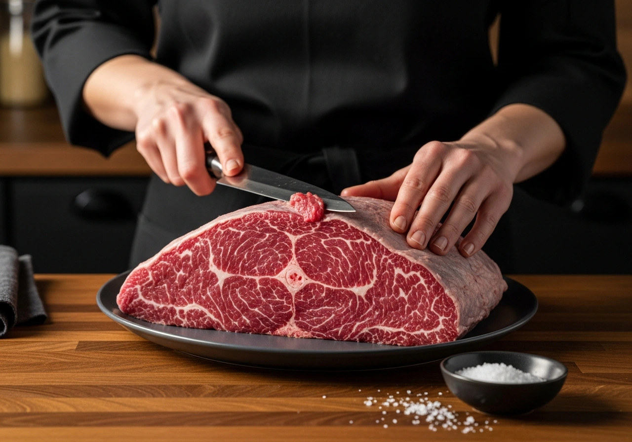 Raw emu meat showing its deep red color similar to beef