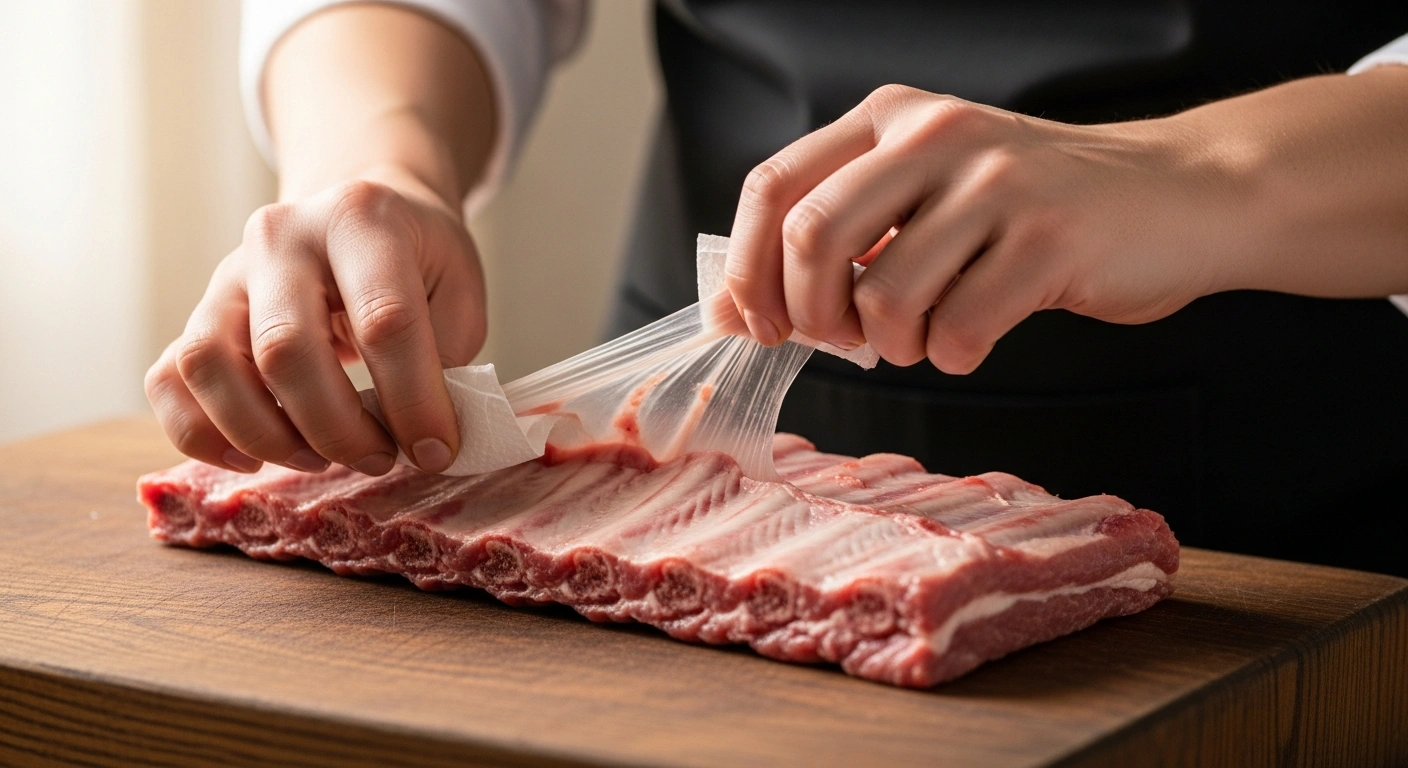 removing the membrane from st louis ribs before baking