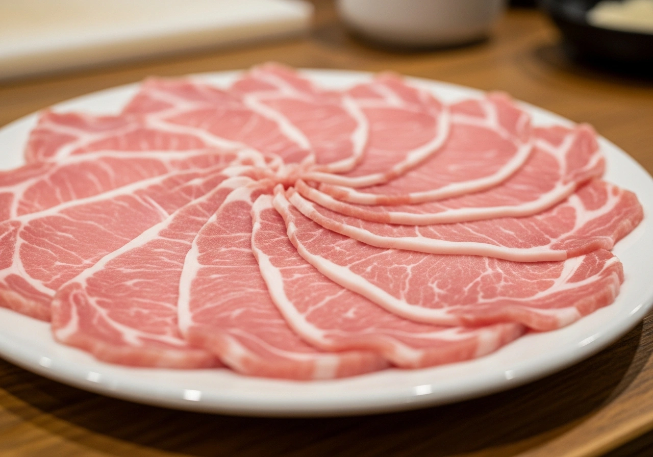 Thin raw pork cutlets ready for breading and pan frying