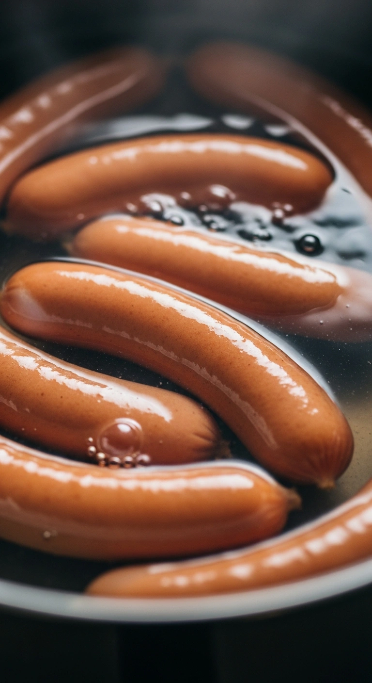 Step 4: Using thermometer to check hot dog internal temperature
