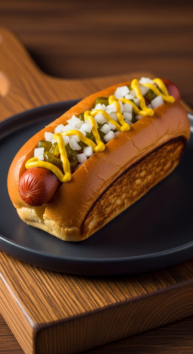 Step 5: Serving boiled hot dogs in buns with toppings