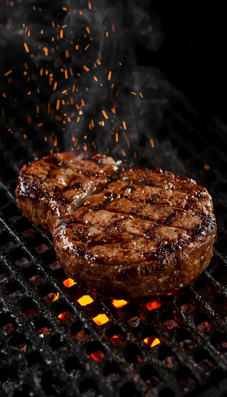 Grilling coulotte steak fat-side down on high heat
