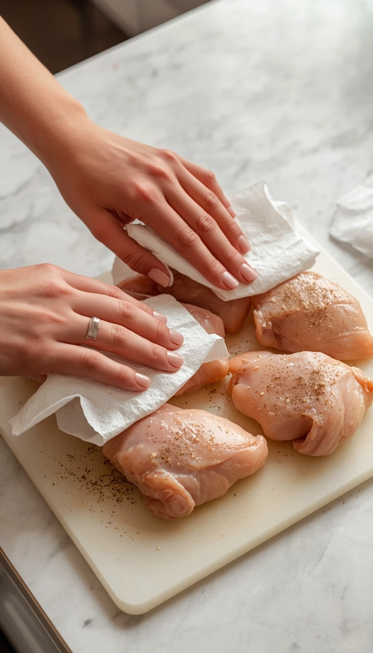 Boneless skinless chicken thighs patted dry before seasoning