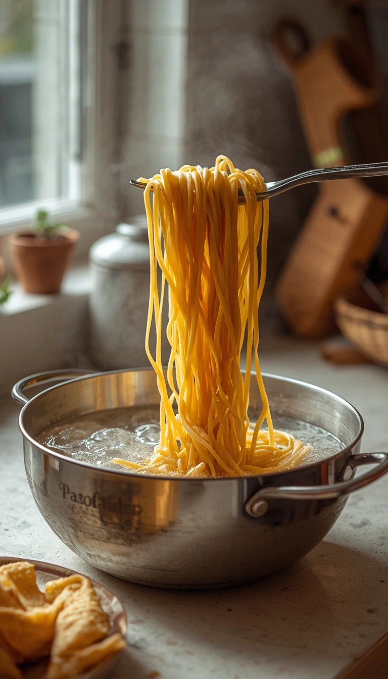 Short pasta boiled until just shy of al dente for Pastagratäng Taco
