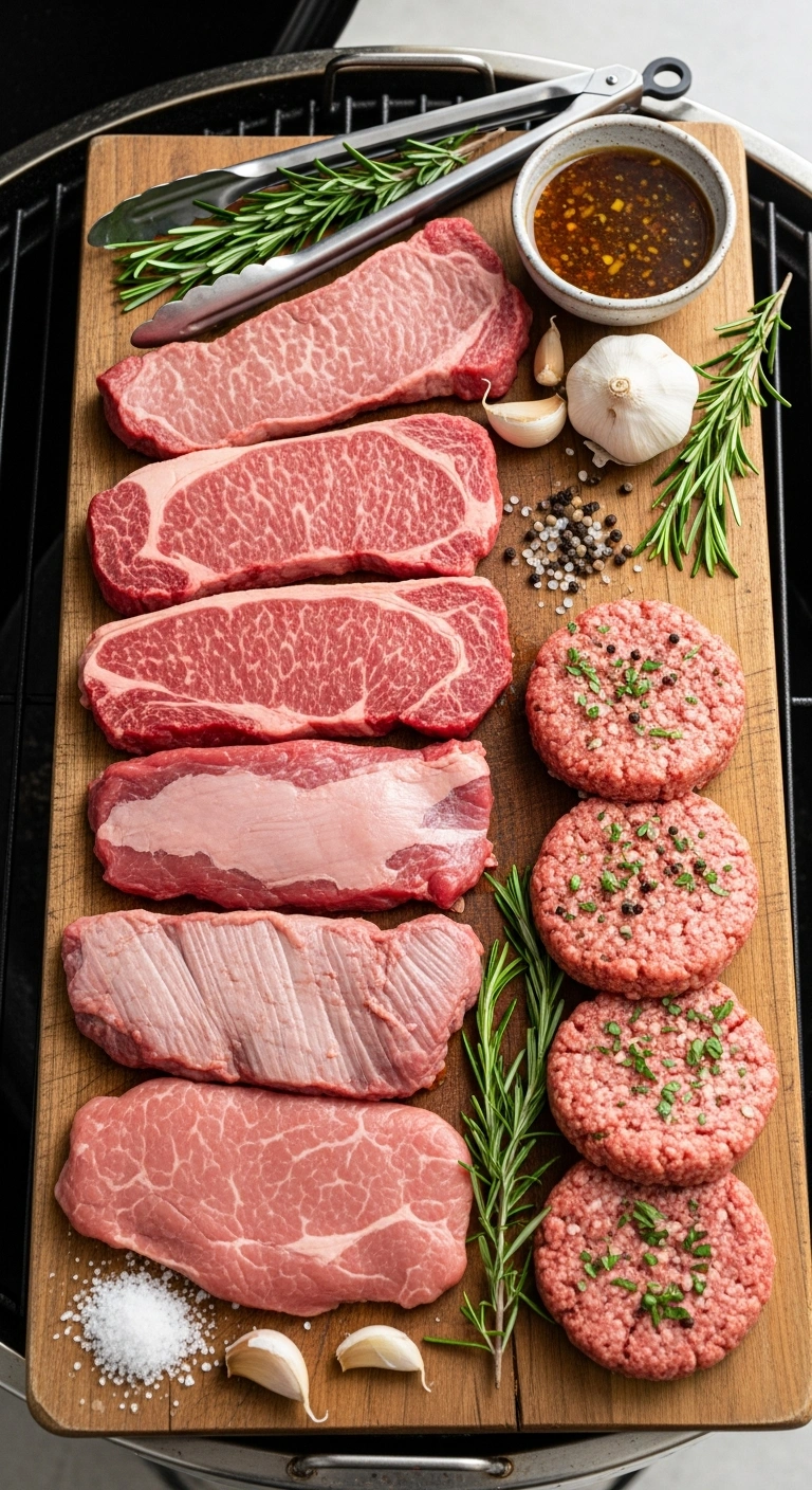 Budget grilling steak cuts on a summer grill